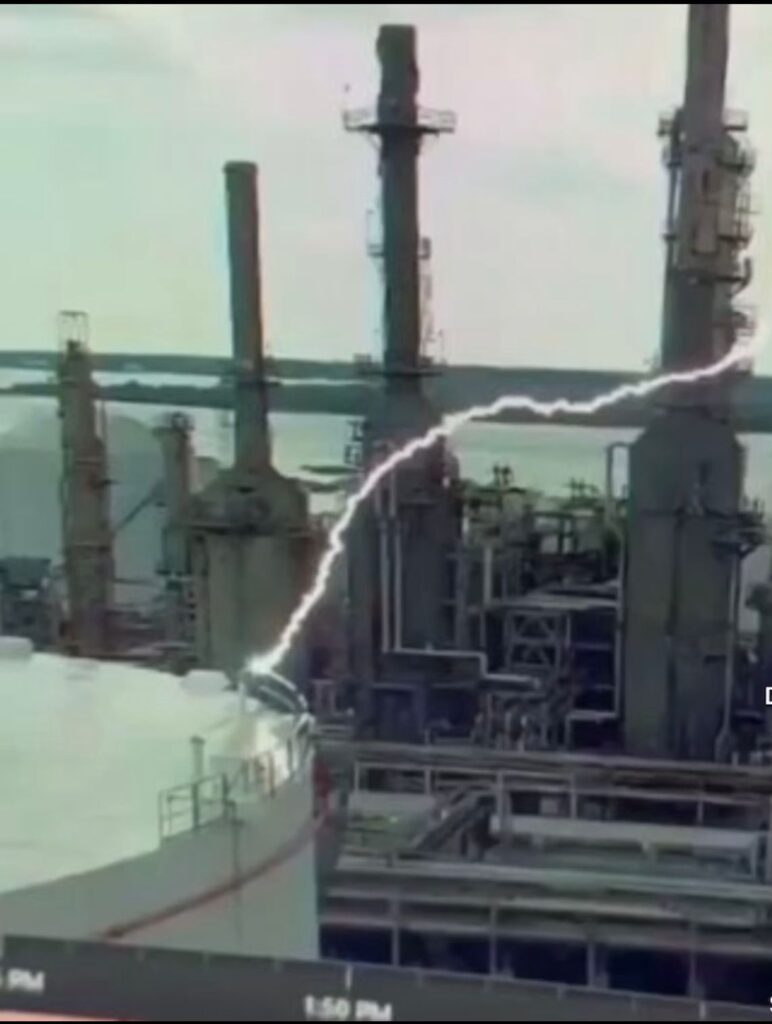 lightning hitting tank